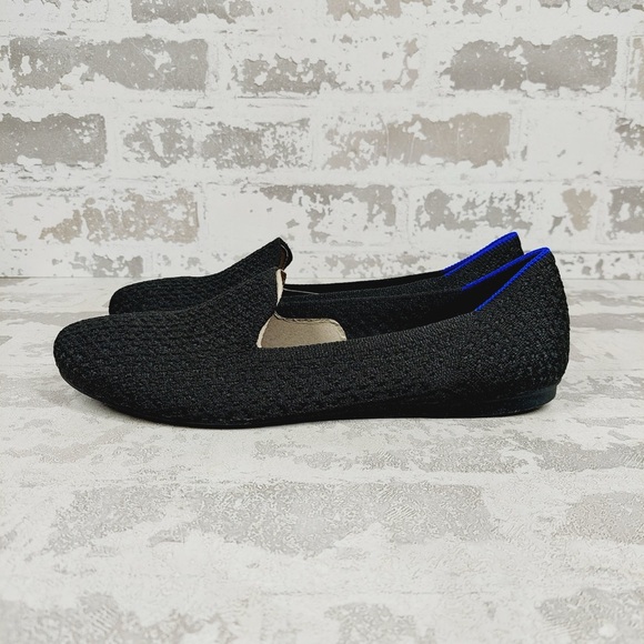 NEW Rothy's The Flat Black Knit Round Toe Slip On Loafers F668